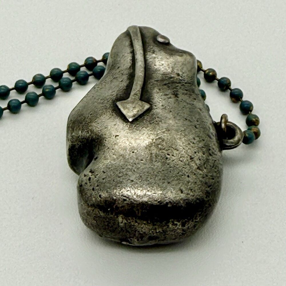 JPD Signed Artisan Heavy Pewter Southwest Spirit Bear Necklace Heartline Arrow - Picture 9 of 16